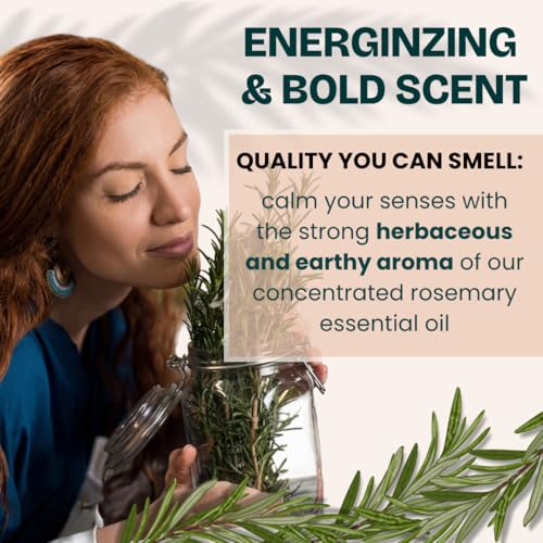 Rosemary Castor Oil for Hair Growth - Glass Bottle 16 Fl Oz - Live Fraiche