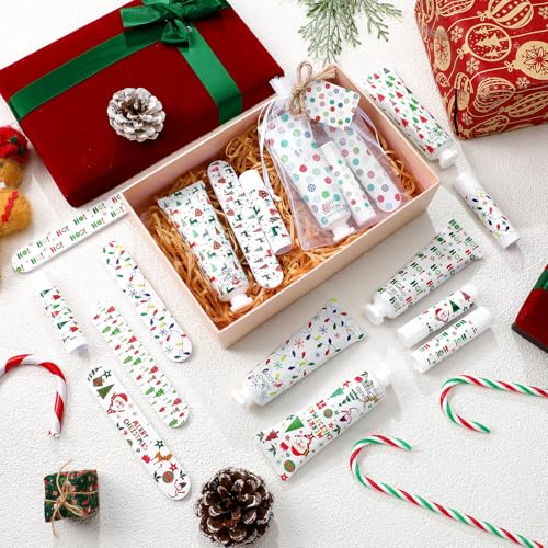 6 Sets/36 Pcs Christmas Party Favors Christmas Hand Cream Body Lotion Lip Balm Nail File Gifts Set Xmas Stocking Stuffers Travel Size Lotion Bulk Holiday Party Supplies for Coworkers Women Adults