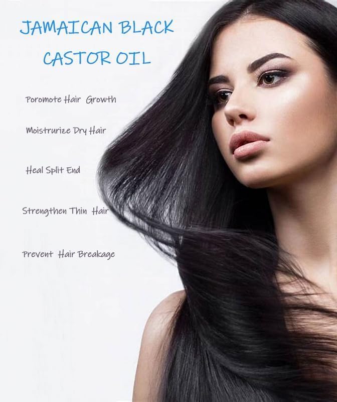 Jamaican Black Castor Oil 16oz Organic Cold Pressed Unrefined Hair & Skin Treatment - Rich in Vitamin E & Omega Fatty Acids