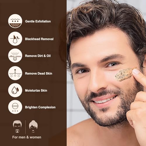 Face Scrub for Men and JVR Caffeine Eye Cream and Under Eye Roller Facial Scrub for Deep Exfoliating for Fine Lines