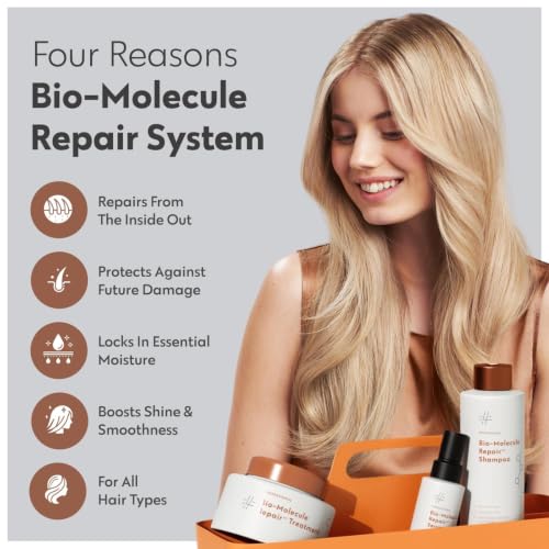 FOUR REASONS Bio-Molecule Repair Hair Mask for Damaged & Dry Hair - Deep Conditioning & Bond Repair, Vegan & Sulfate-Free, 250ml