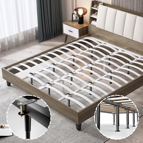14-23.6 Inch Adjustable Bed Support Legs 6 Pack - Heavy Duty Metal Bed Frame Support with Rubber Non-Slip Base