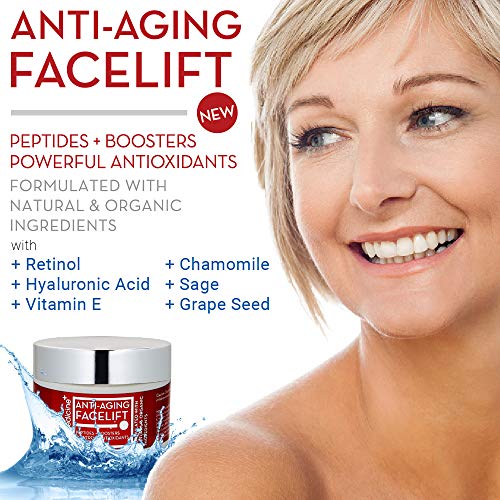 Anti-Aging Face Cream with Retinol & Hyaluronic Acid - 2 OZ Moisturizer for Fine Lines & Wrinkles