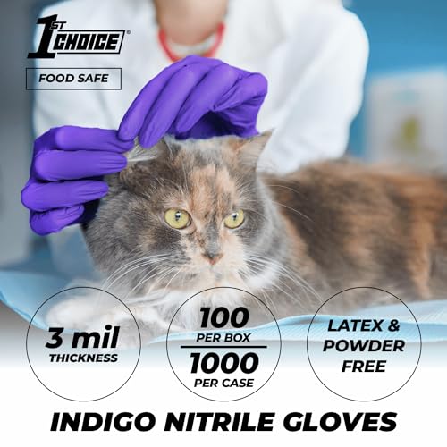 Disposable Indigo Nitrile Exam Gloves - Medium, 3 Mil, 1000 Pack