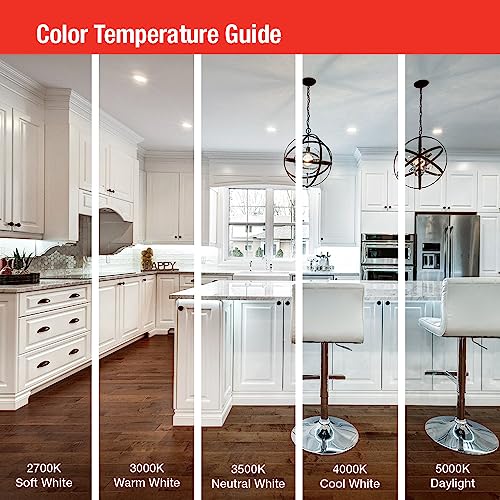 6-Pack Ultra-Thin Recessed LED Lights with Adjustable CCT Black Trim