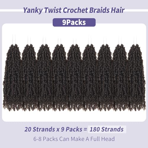 Yank Twists Crochet Hair Extensions 12 Inch 9 Pack Bohemian Passion Style