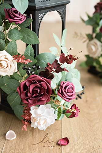 Artificial Flower Garland 6 Pack Burgundy & Red-Marsala 2FT for Wedding & Home Decor