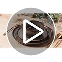 TheTerra 12-Piece Mocha Brown Ceramic Dinnerware Set for 4 - Handcrafted, Durable, Microwave & Oven Safe