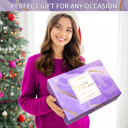 Lavender Spa Gift Set for Women - 16-Piece Relaxation Self-Care Gift Basket