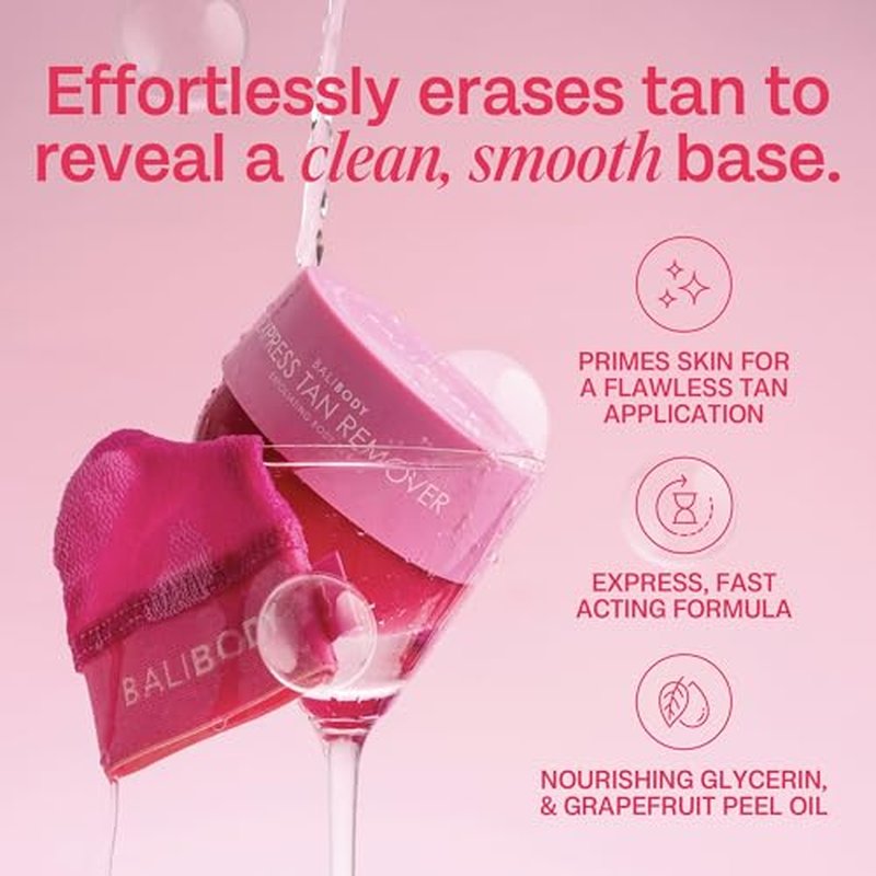 Bali Body Express Tan Remover | Self Tanner Remover & Exfoliating Body Scrub | Fake Tanning Eraser for Streak-Free Skin | Works on Self Tan, Fake Tan & Spray Tan | Vegan, Grapefruit Scent
