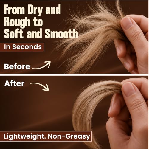 HerStyler Castor Oil Hair Serum 2 Pack - Nourishing Argan & Vitamin E for Frizz & Dry Ends