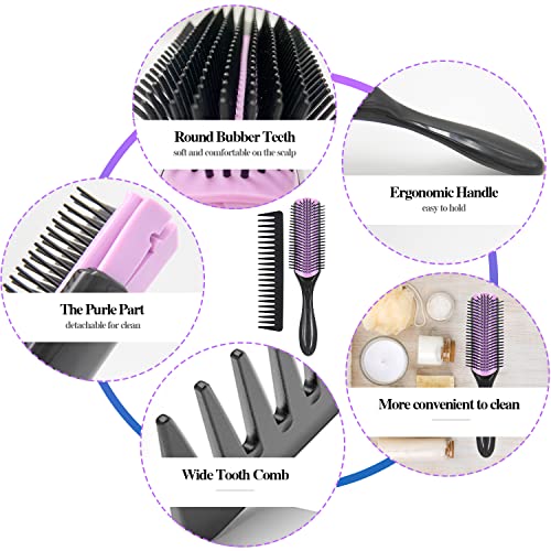Aozzy Gradient 12-Piece Curly Hair Detangling Brush Set for 3A-4C Afro Textures
