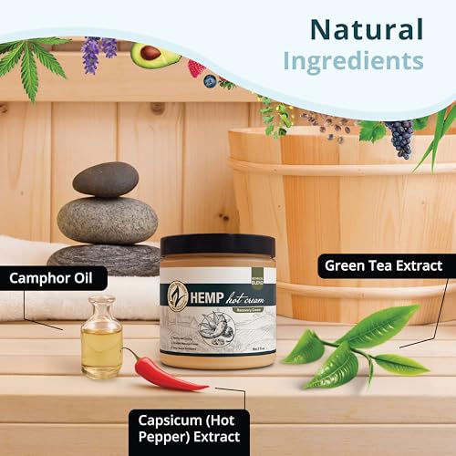 Hemp Hot Cream with Essential Oil Blend 8oz Pack of 2 - Organic Massage & Body Wraps