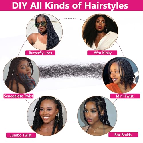 18 Inch Marley Twist Braiding Hair - 8 Pack, 1B# Natural Black, Crochet Faux Locs
