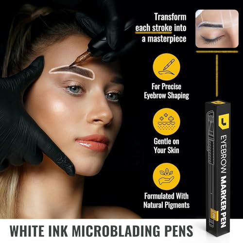 | 3pcs Skin Marker | Eyebrow PMU Microblading Outline Pencil | Felt Pen White Brow Position Mapping Pencil | Permanent Makeup Position Mark Tools
