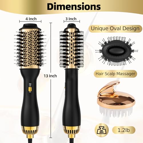Golden 4-in-1 Hot Air Brush with Oval Barrel - Salon-Grade Hair Styling Tool