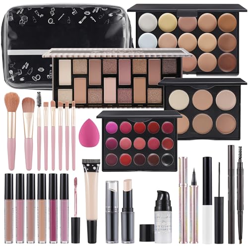 Full Makeup Kit for Women and Teens – Eyeshadow, Lip Gloss, Brushes & More