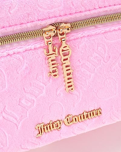 Pink Velour Makeup Train Case - Juicy Couture Heart Logo Travel Bag