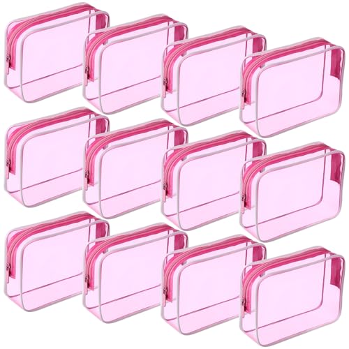 12 Pcs Clear Waterproof Makeup Bags PVC Cosmetic Organizer Travel Pouches