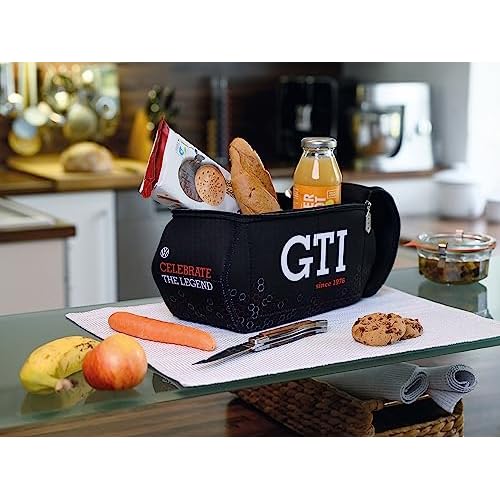 BRISA VW Collection - Volkswagen Neoprene Universal Makeup Cosmetics Toiletry Travel Pharmacy Bag in GTI Design (Hexagon/Black/Large)