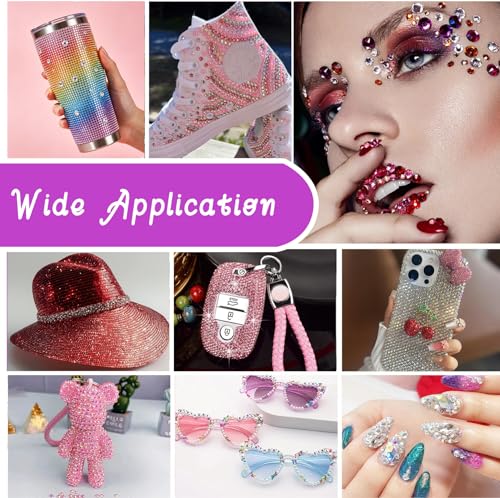 56 Colors Resin Jelly Rhinestones Bedazzling Kit with Adhesive & Tools - 70,000pcs