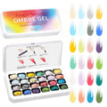 Finger Secret 24-Color Ombre Gel Nail Polish Set with Sponges - Gradient & Blooming Nail Art