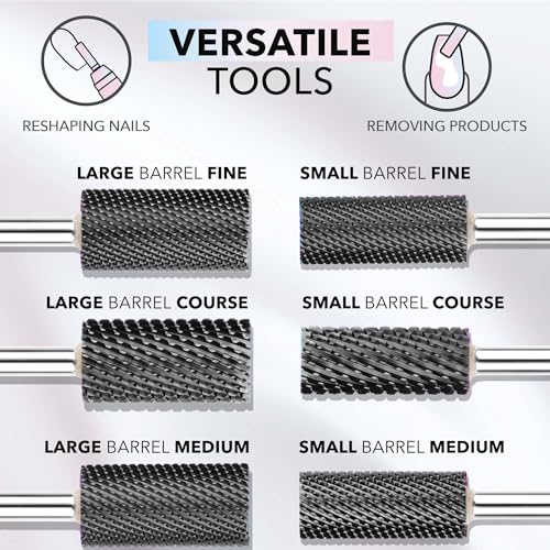 Kiara Sky Large Smooth Top Coarse Drill Bit | Carbide X-Cut Design | Beyond Pro Drill Bits | Black