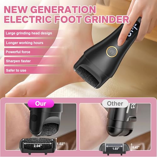 Spriak 16-in-1 Electric Callus Remover Foot File for Pedicure, Black