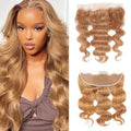 Isufer Blonde 12 Inch 13x4 Frontal Human Hair Body Wave Lace Closure Pre Plucked with Baby Hair