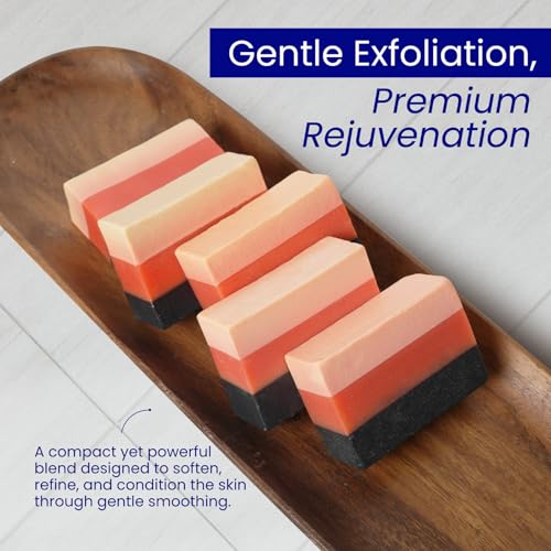 Relumins Premium 3-in-1 Glutablend Exfoliating Beauty Soap Bar Dark Spot Remover ? For Smoother, Clearer, Healthier-Looking Skin ? Now with Rosehips ? Gentle Face & Body Cleanser 120g x 5 Bars