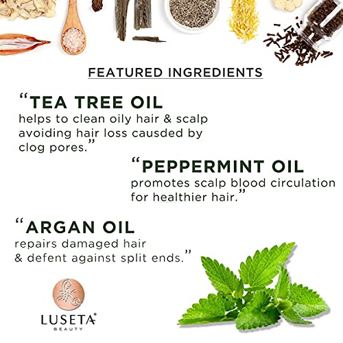 Luseta Tea Tree and Mint Shampoo for All Hair Types - Nourishing 33.8 Oz