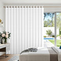 Grayish White Faux Linen Vertical Shades for Sliding Doors, 100"W x 96"L, Blackout Panel