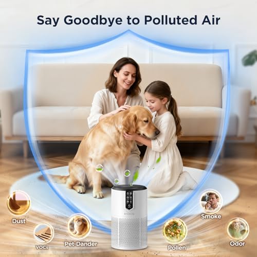 KOIOS White Air Purifier for Bedroom & Home - 1300 sq ft H13 HEPA Filter