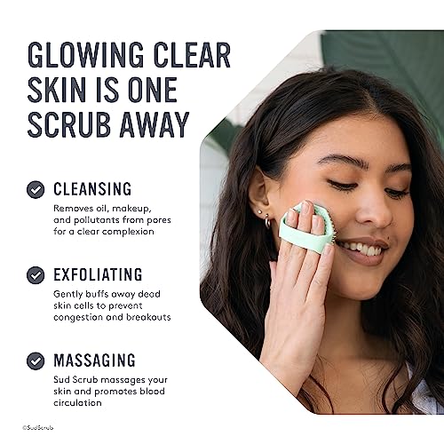 Antimicrobial Body & Face Scrubber Set with Extender & Shower Hook - Charcoal