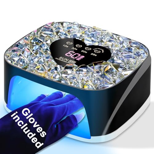 Rechargeable UV LED Nail Lamp Kit for Gel Polish with Diamond Design & 4 Timers