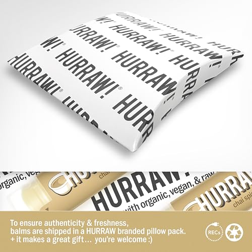 Hurraw! Chai Spice Lip Balm, 3 Pack: Organic, Certified Vegan, Cruelty and Gluten Free. Non-GMO, 100% Natural Ingredients. Bee, Shea, Soy and Palm Free. Made in USA