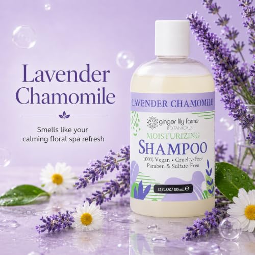 Ginger Lily Farms Lavender Chamomile Moisturizing Shampoo 12oz Pack of 6 - All Hair Types