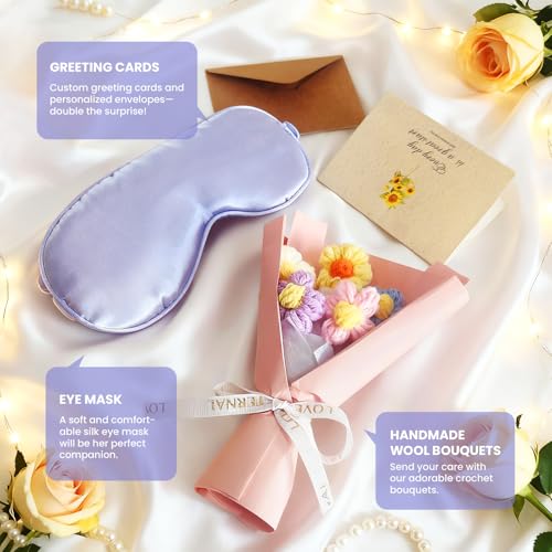 Spa Gifts for Women Self Care Gifts for Women - Relaxing Birthday Gift Basket with 6 Face Scrubbers, 4 Makeup Sponges, Bath Bombs, Eye Mask - Get Well Soon Care Package for Mom Best Friend Sister