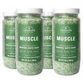Muscle Bath Soak with Eucalyptus Mint - Mineral Salt Pack of 4 - Therapeutic Relaxation