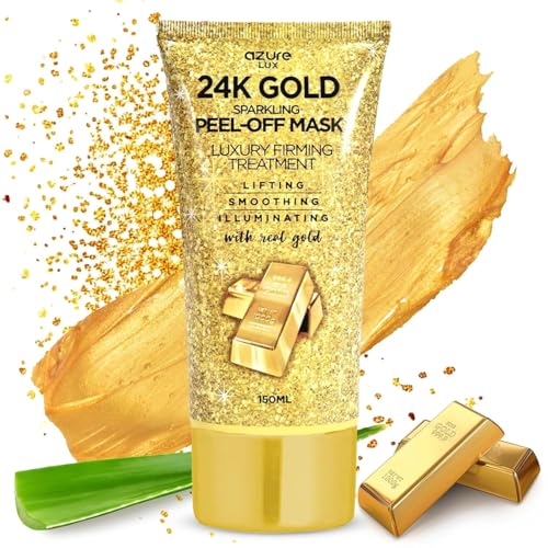 Azure Cosmetics Peel-Off Masks Bundle - Rose Gold, Gold, Charcoal & Pearl - Variety Pack of 3