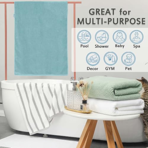 4-Piece White Cotton Bath Towel Set - Hotel Quality, Soft & Absorbent