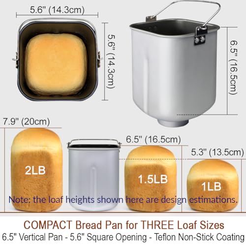 KITCHENARM 19-in-1 Bread Maker with 3 Loaf Sizes & Stainless Steel Lid, White