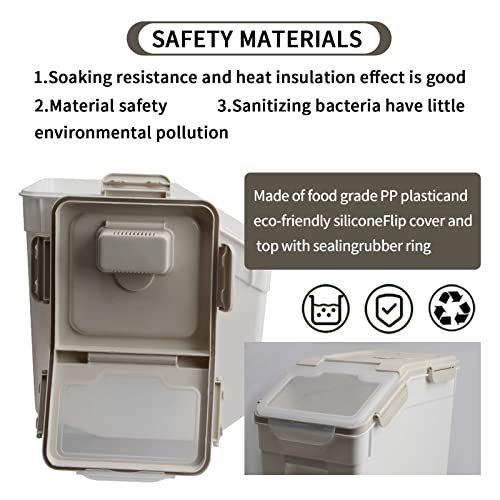 Gray 4Pack Large Airtight Food Storage Containers with Wheels & Seal Locking Lids