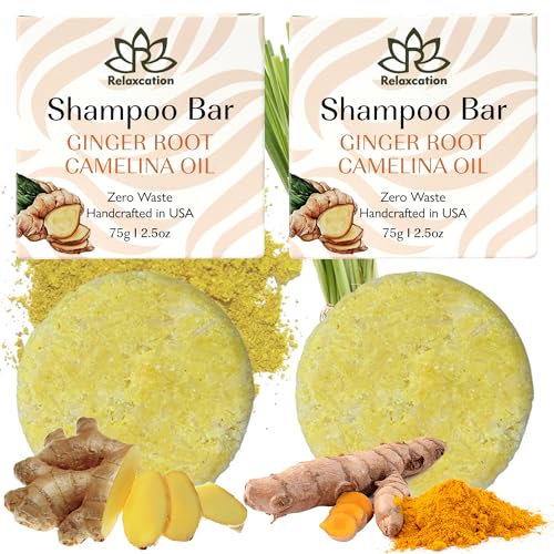 Organic Ginger Hair Growth Shampoo Bar 2 Pack - Nourishing & Anti-Hair Loss