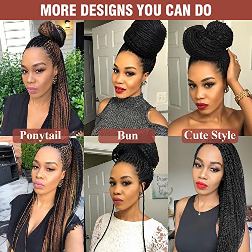 Senegalese Twist Crochet Hair - 18 Inch Pre-Looped Braids - 1B/30/27 - 20 Strands/Pack, 9 Packs