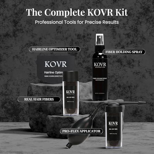 Black 9.5 Ounce Hair Fibers Kit for Thicker Hair with Spray & Applicator