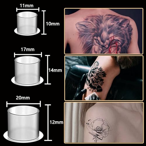 Tattoo Ink Cup Caps Set - Mixed Size 1000pcs with Base for Tattoo Supplies (Variation: CSTA-226A-226B-226C-1000pcs)