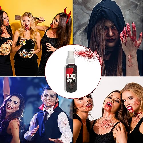 Halloween Fake Blood Spray,Blood Splatter Realistic Liquid Fake Blood Washable,Fake Blood for Clothes,Special Effects SFX Makeup Kit for Zombie Bride,Vampire,Monster SFX Scary Clown Dress Up