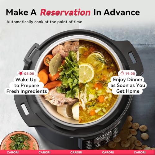 12-in-1 Electric Pressure Cooker 8 Qt - Stainless Steel, Black, with Recipe