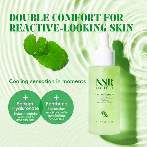 Centella Asiatica Serum Ampoule 1.7 fl. oz(50ml), Soothing & Calming Skincare for Sensitive, Redness, Dry & Acne-Prone Skin, Serum with Mugwort & Cica
